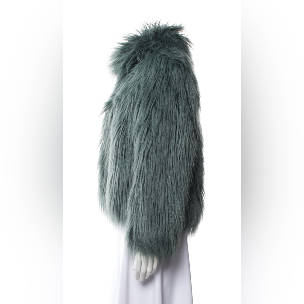 Donna Salyers Fabulous Dark Green Faux Fur Jacket - size M - Picture 7 of 8